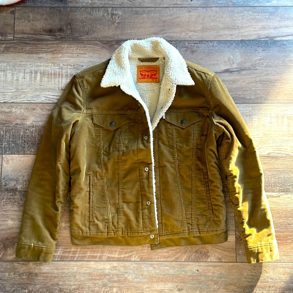 Levi Strauss & CO Premium Corduroy Type III Sherpa Trucker Jacket size medium